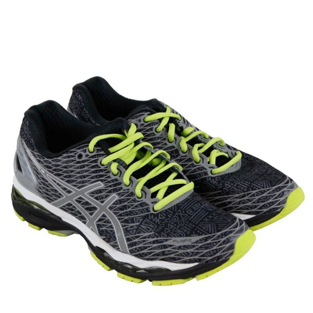 Xlnt ASICS GEL nimbus 18 Mens 7.5 Womens 9 US 40.5 Eur black grey lime